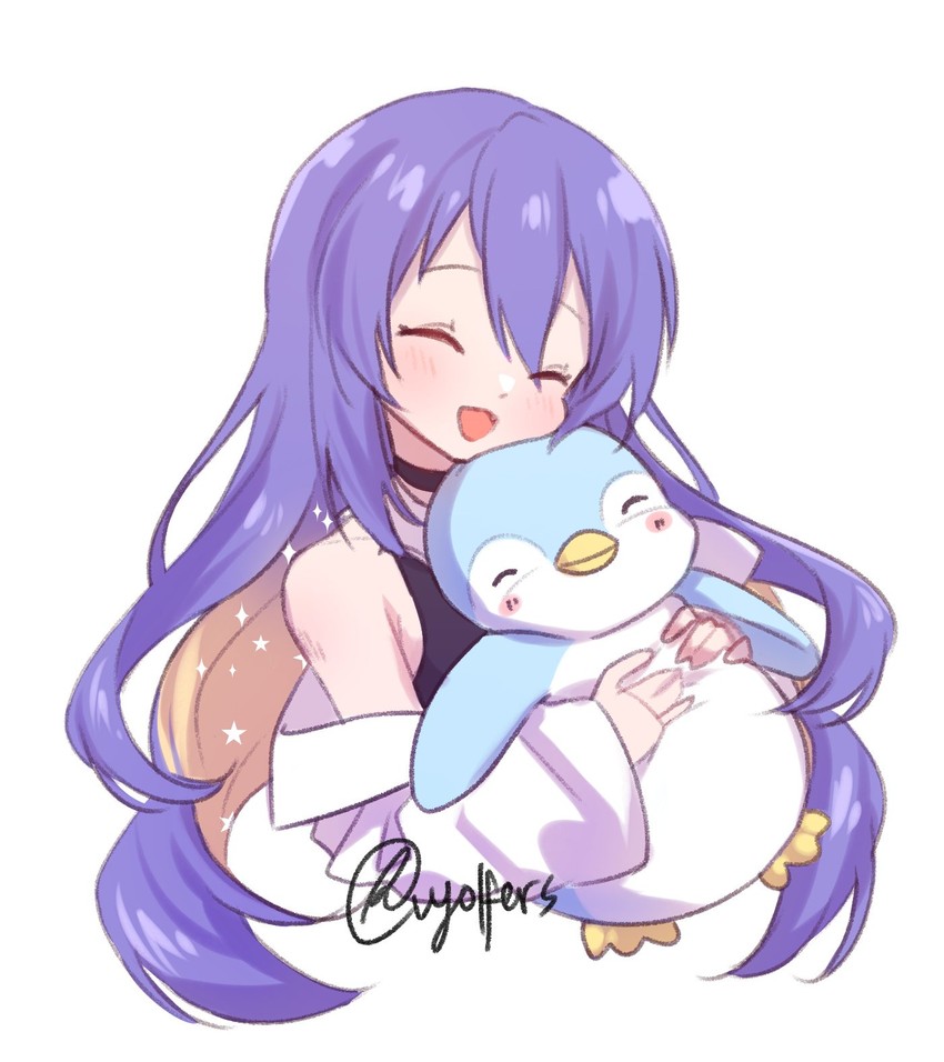 moona hoshinova and pororo (hololive and 1 more) drawn by vyolfers