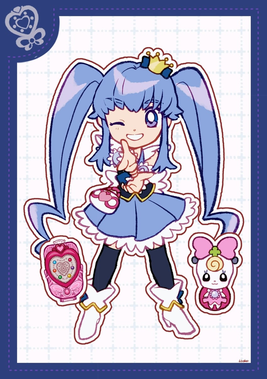 shirayuki hime, cure princess, and ribbon (precure and 1 more) drawn by uwded_207