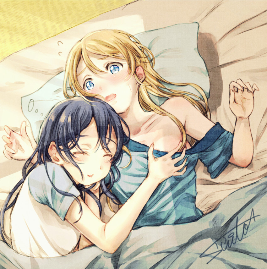 sonoda umi and ayase eli (love live! and 1 more) drawn by suito