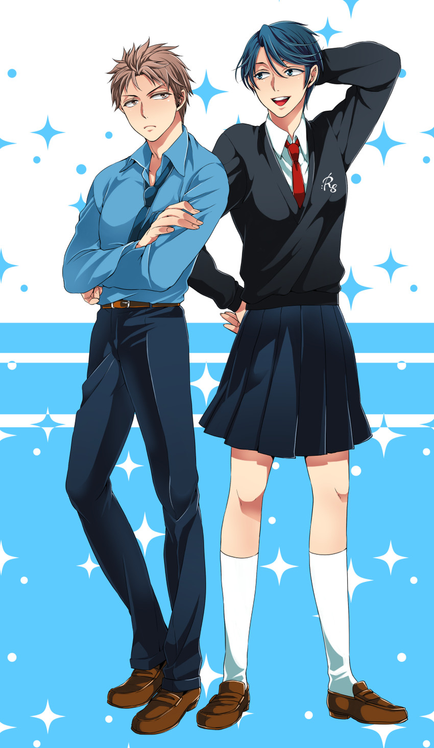 kashima yuu and hori masayuki (gekkan shoujo nozaki-kun) drawn by hashimoto_(yanagi-momo)