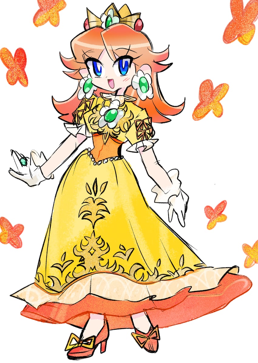 princess daisy (mario and 1 more) drawn by rakugaki_shitagari-ya