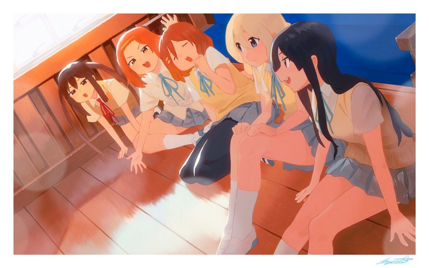 akiyama mio, nakano azusa, hirasawa yui, tainaka ritsu, and kotobuki tsumugi (k-on!) drawn by ryusei_hashida