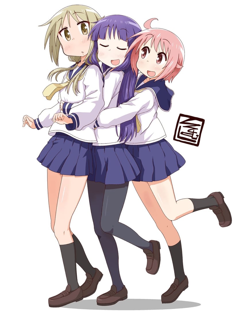 ichii yui, hinata yukari, and nonohara yuzuko (yuyushiki) drawn by ki_(adotadot)