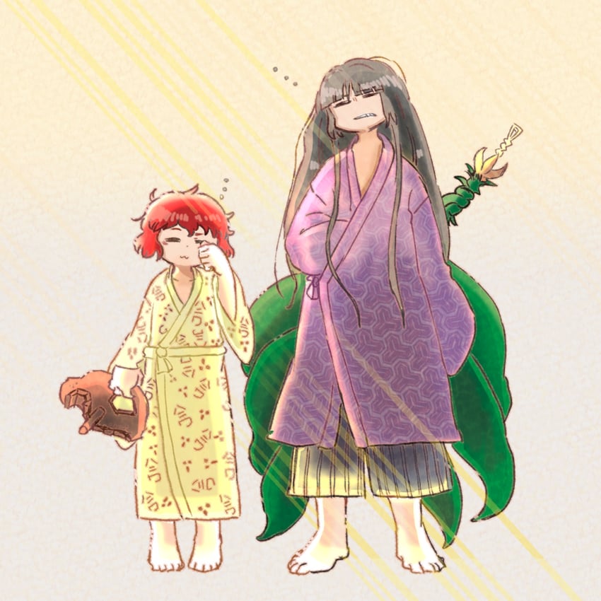katano sukune and adagumo no yaorochi (len'en) drawn by chikafumikou