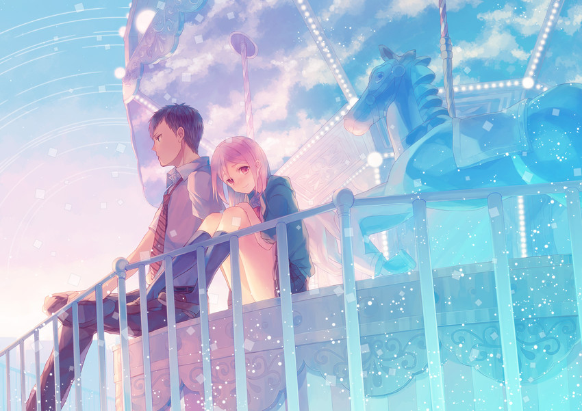 aomine daiki and momoi satsuki (kuroko no basuke) drawn by odashi_(namiri)