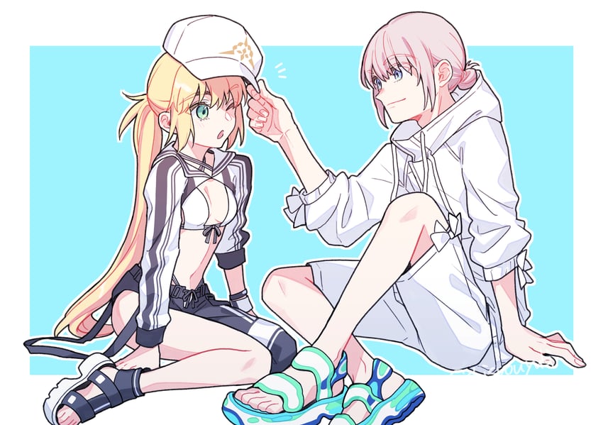 artoria pendragon, artoria caster, and oberon (fate and 1 more) drawn by shayubi