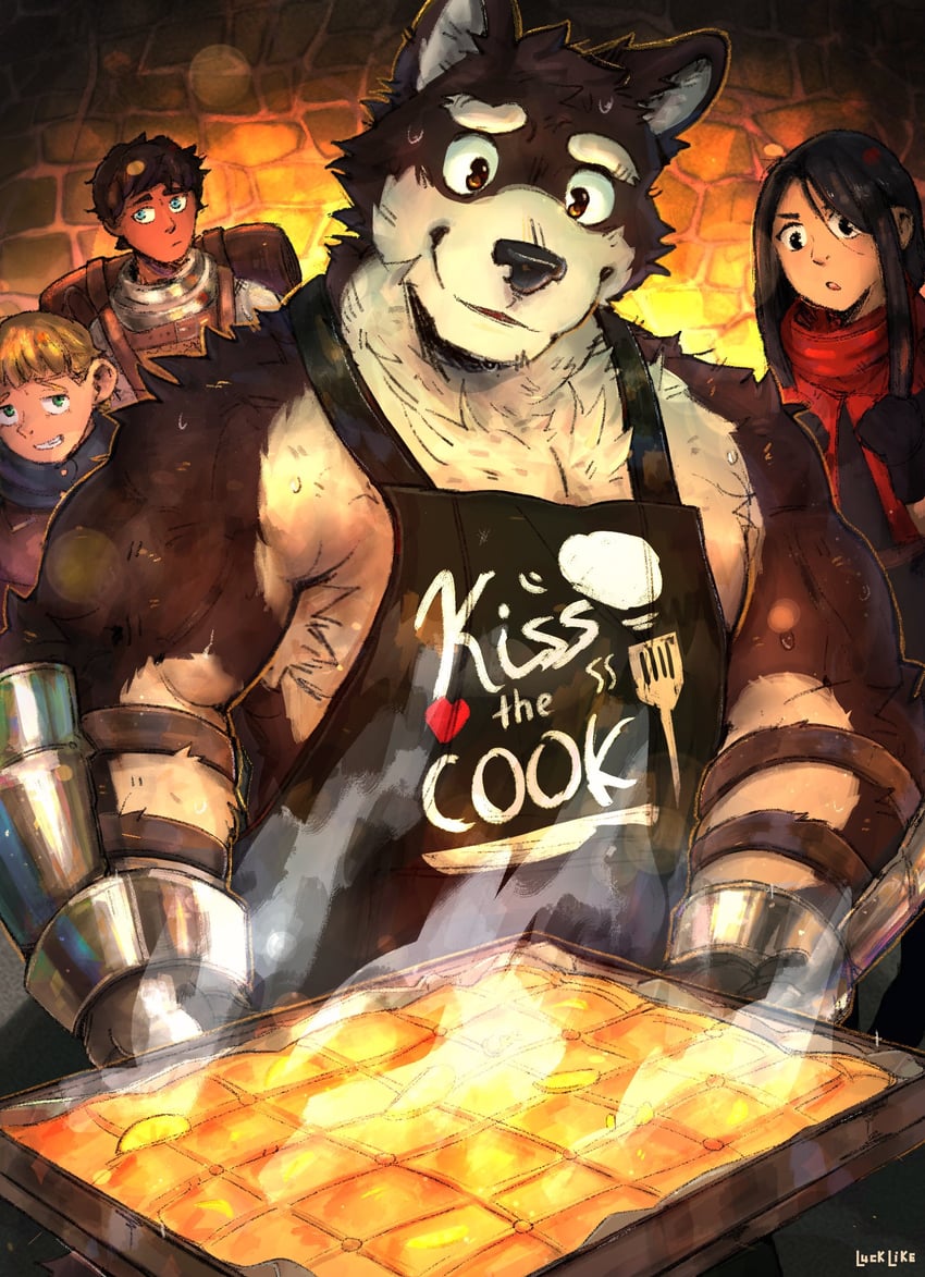 kabru, mickbell tomas, kuro, and rin (dungeon meshi) drawn by luck_like