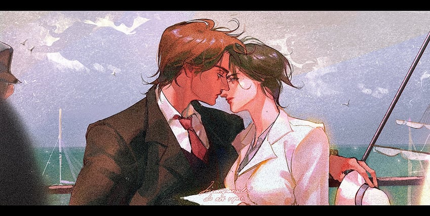 mikasa ackerman and eren yeager (shingeki no kyojin) drawn by lacampanule