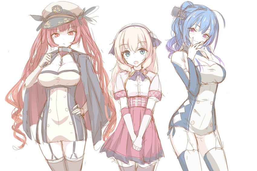 st. louis, honolulu, and leander (azur lane) drawn by tenrai