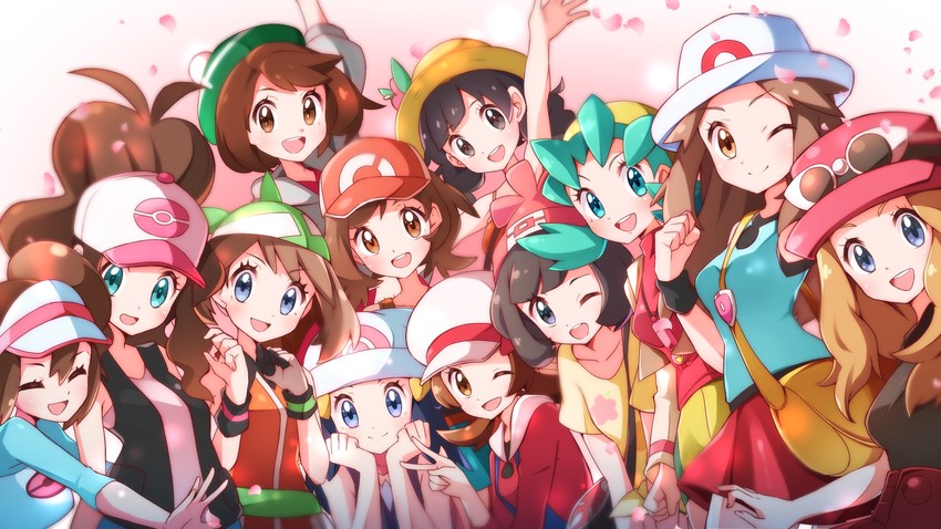 dawn, may, rosa, hilda, gloria, and 6 more (pokemon and 11 more) drawn by miyama_(yakinikusushi_the_royal)