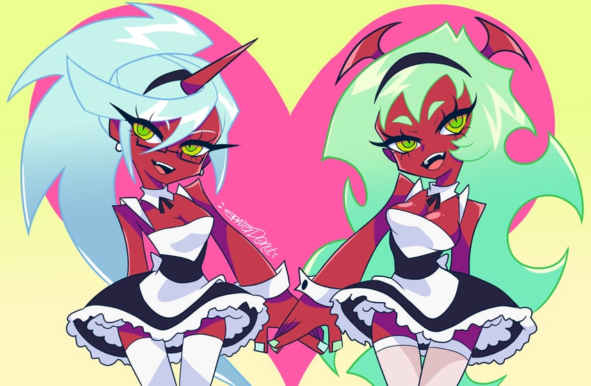 kneesocks and scanty (panty & stocking with garterbelt) drawn by spaicydonut