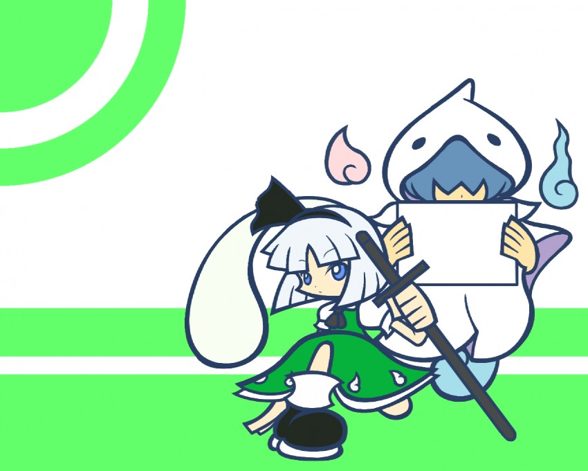 konpaku youmu and rei (touhou and 2 more) drawn by y&k