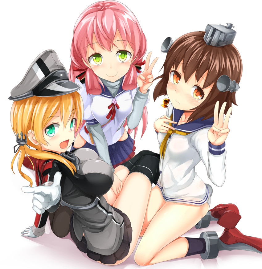 yukikaze, prinz eugen, and akashi (kantai collection) drawn by kuku123