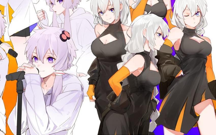 yuzuki yukari and kizuna akari (vocaloid and 1 more) drawn by v_cho3