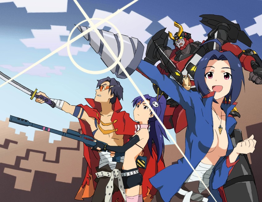 producer, kisaragi chihaya, yoko littner, miura azusa, simon, and 3 more (idolmaster and 1 more) drawn by taku1122