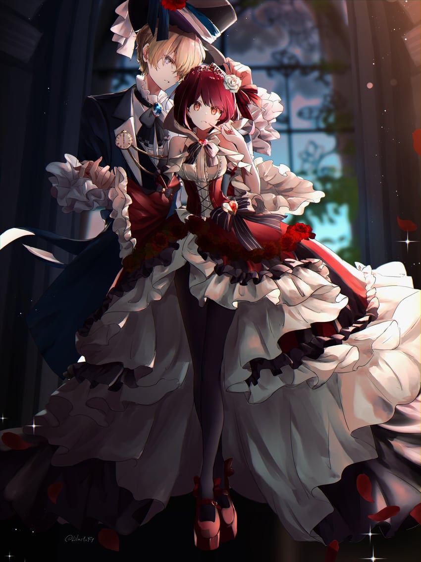 arima kana and hoshino aquamarine (oshi no ko) drawn by lilac10ry