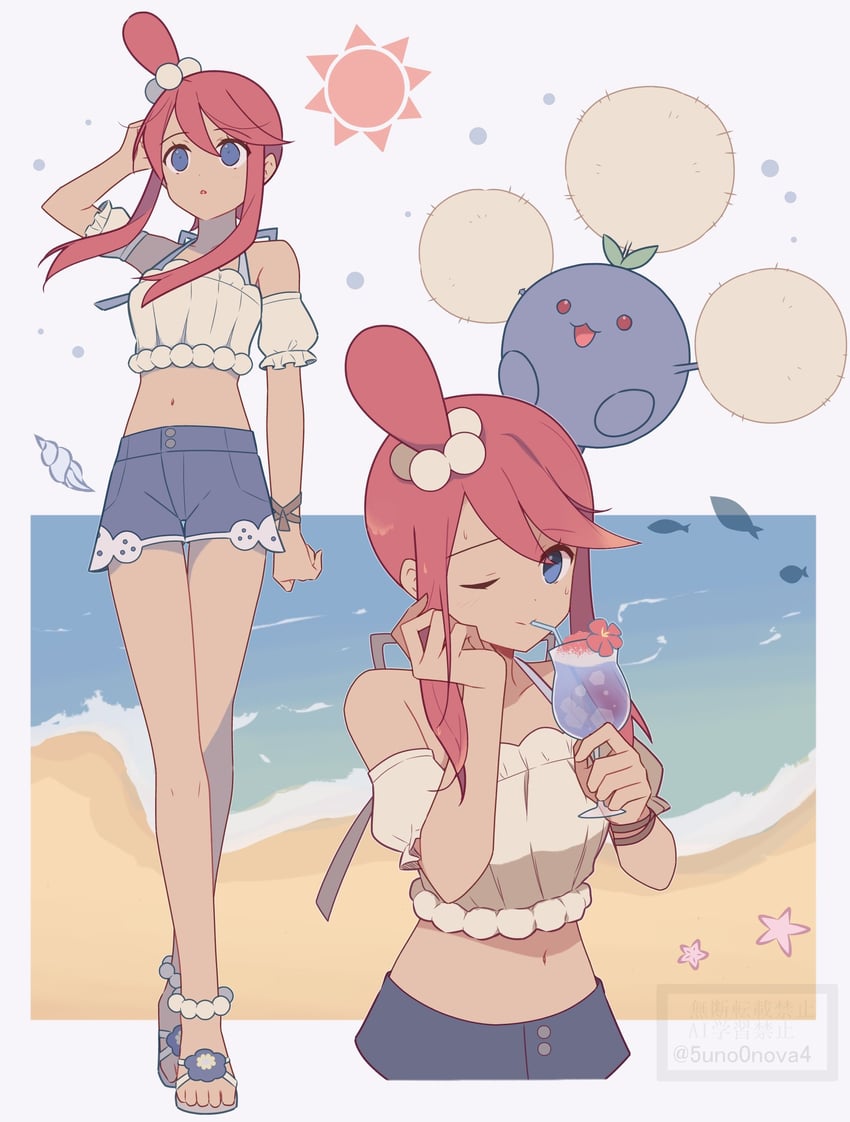 skyla and jumpluff (pokemon and 1 more) drawn by 343rone