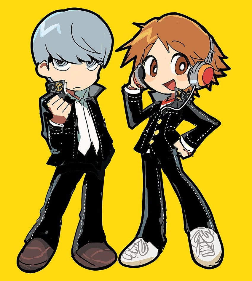 narukami yu and hanamura yousuke (persona and 1 more) drawn by nt_26