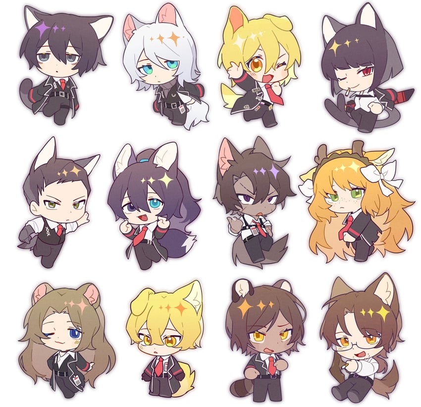 ishmael, sinclair, don quixote, yi sang, faust, and 7 more (project moon and 1 more) drawn by fevercat