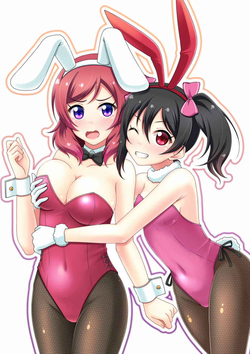 nishikino maki and yazawa nico (love live! and 1 more) drawn by 7nanappe