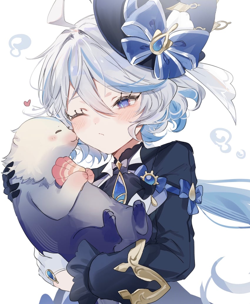 furina and leisurely otter (genshin impact) drawn by sorani_(kaeru0768)