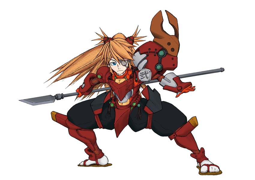 souryuu asuka langley and eva 02 (neon genesis evangelion and 1 more) drawn by hashibami_arata