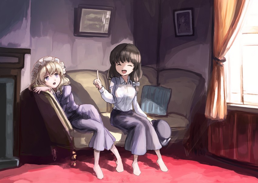 usami renko and maribel hearn (touhou) drawn by minus_(sr_mineka)