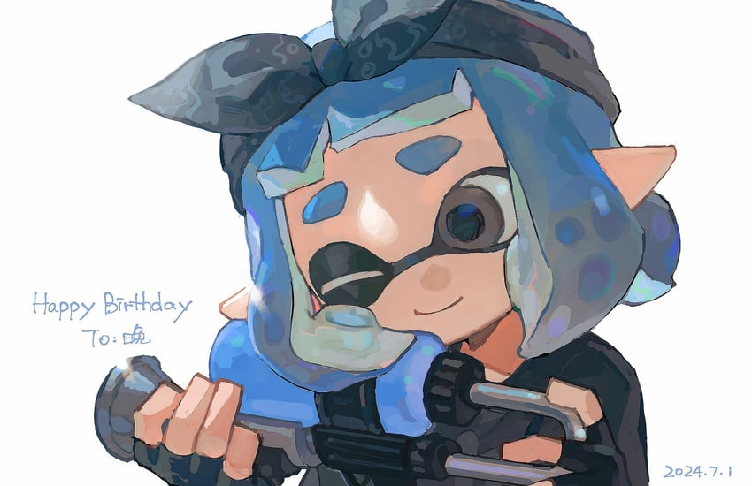 inkling player character and inkling girl (splatoon) drawn by miko_(15476997)