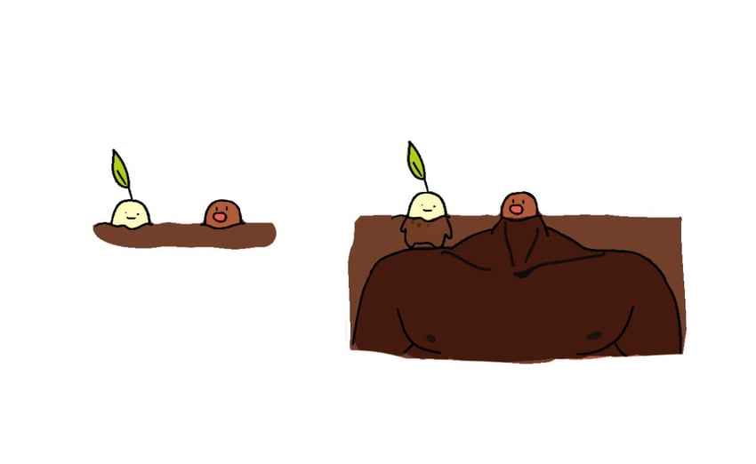 chikorita and diglett (pokemon) drawn by sorewa_melon