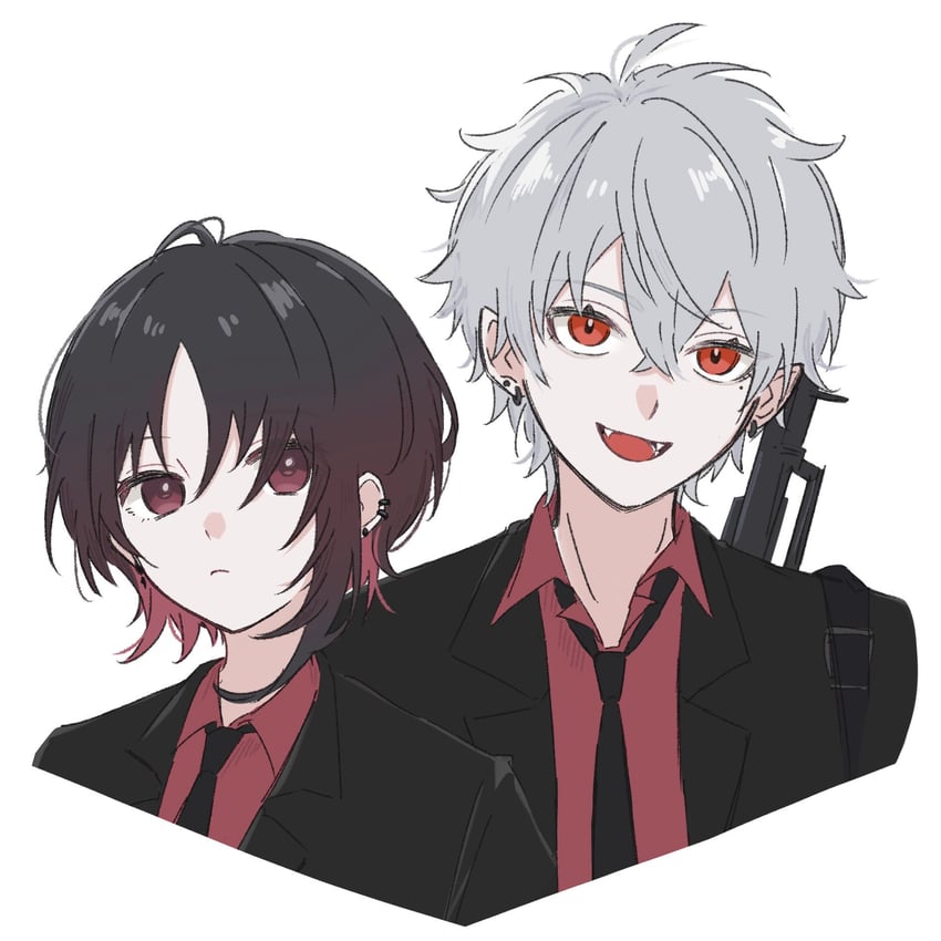 kuzuha and kisaragi ren (nijisanji and 1 more) drawn by unimaru_go