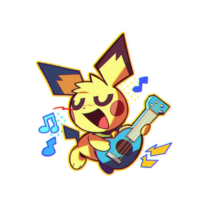 pichu and ukulele pichu (pokemon and 2 more) drawn by petzcatz2