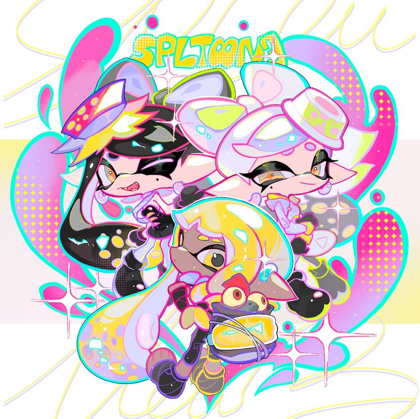 smallfry, agent 3, callie, and marie (splatoon and 1 more) drawn by xiaoyunatie