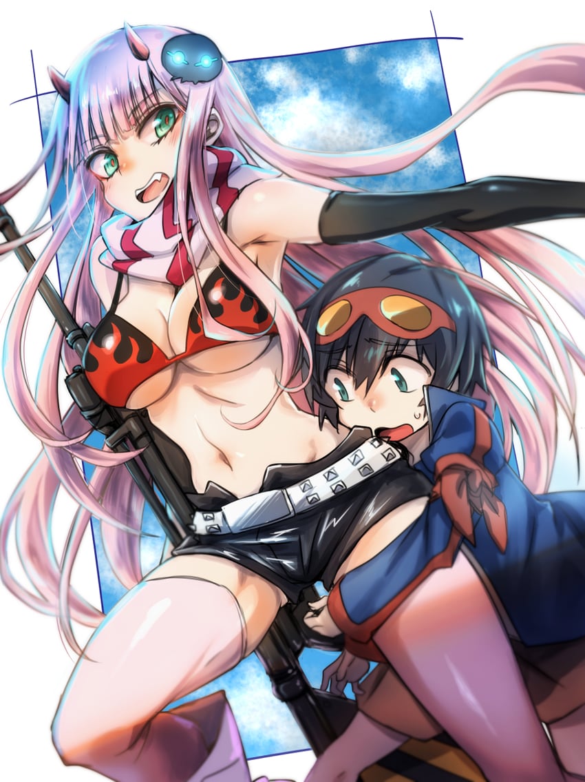 yoko littner, zero two, simon, and hiro (tengen toppa gurren lagann and 1 more) drawn by herozu_(xxhrd)