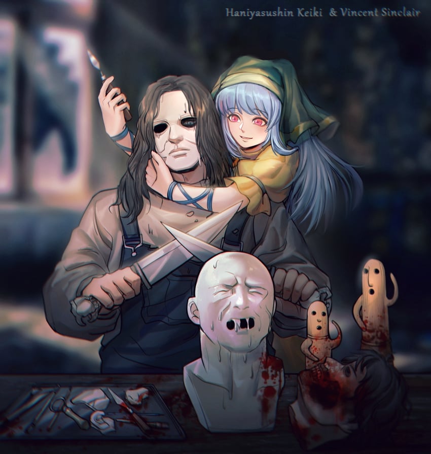 haniyasushin keiki and vincent sinclair (touhou and 1 more) drawn by sdz_(inazuma)