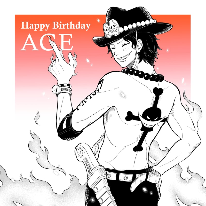 portgas d. ace (one piece) drawn by meijin_kusano