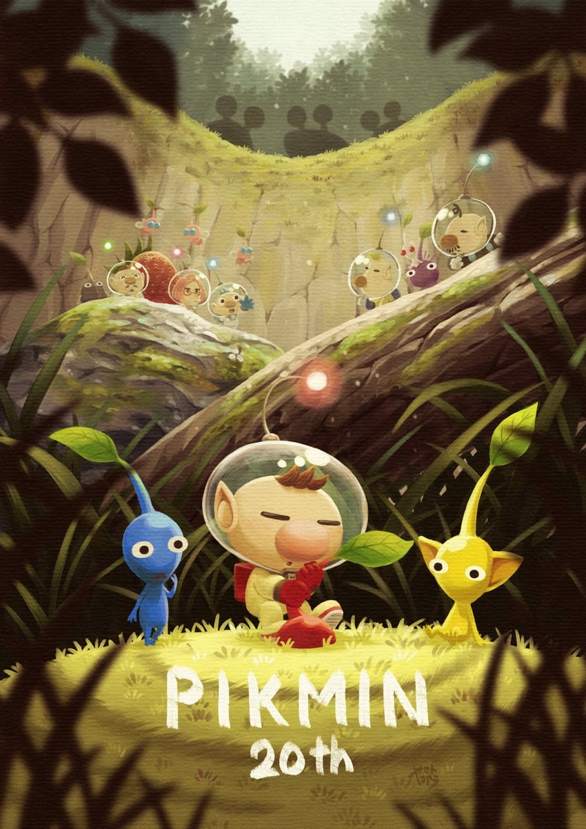 olimar, louie, alph, bulborb, brittany, and 2 more (pikmin and 3 more) drawn by yamato_koara