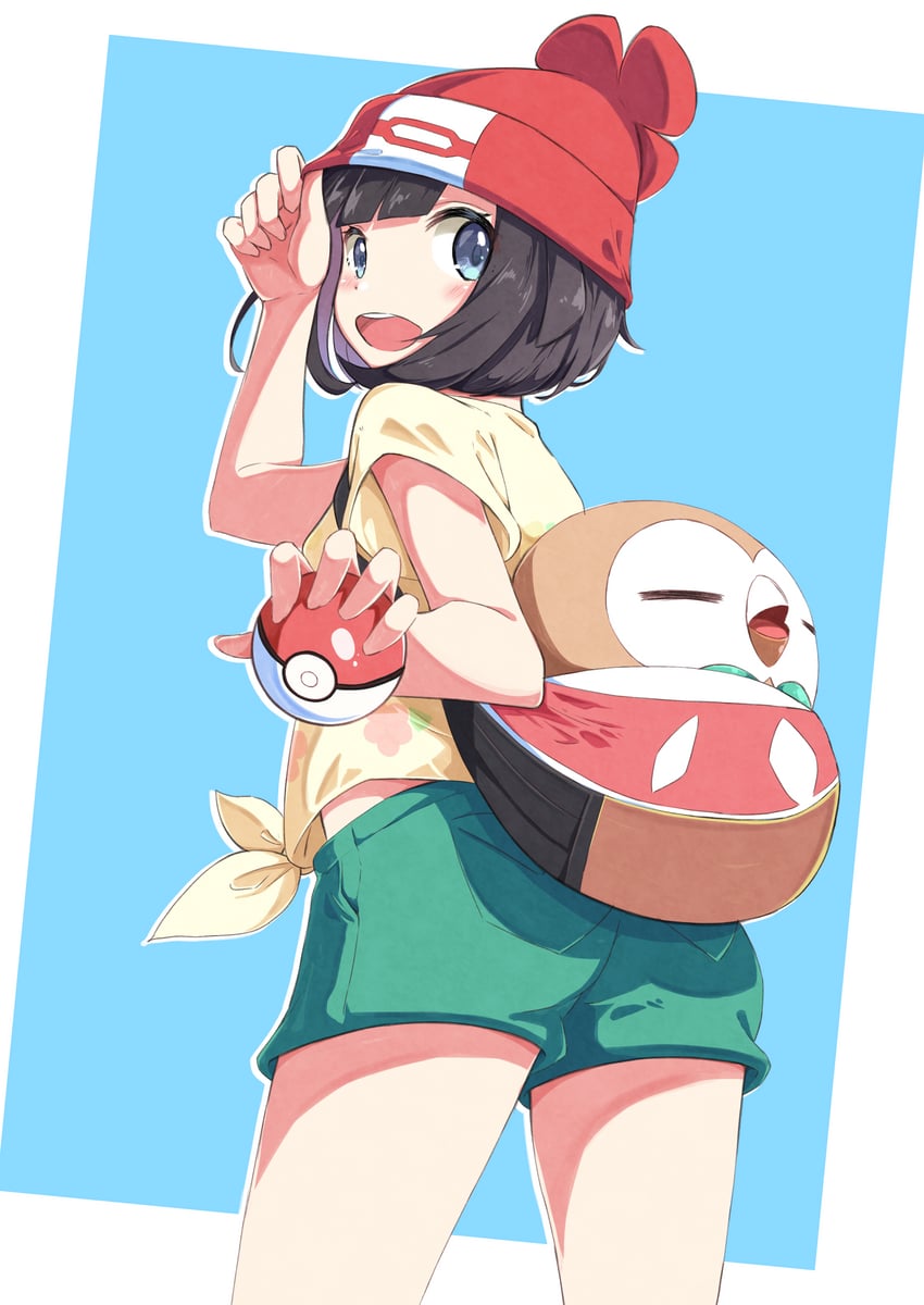 selene and rowlet (pokemon and 1 more) drawn by negimiso1989