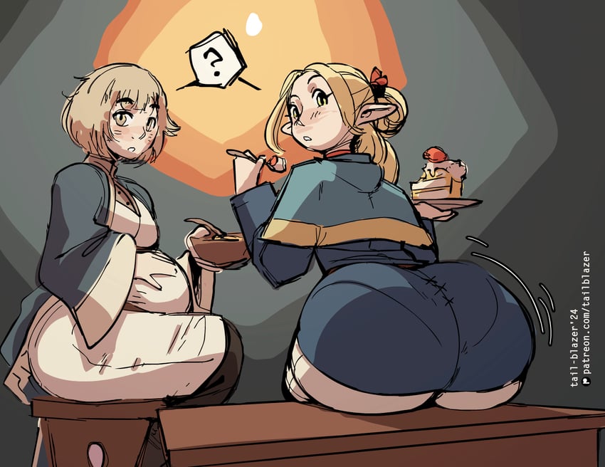 marcille donato and falin touden (dungeon meshi) drawn by tail-blazer