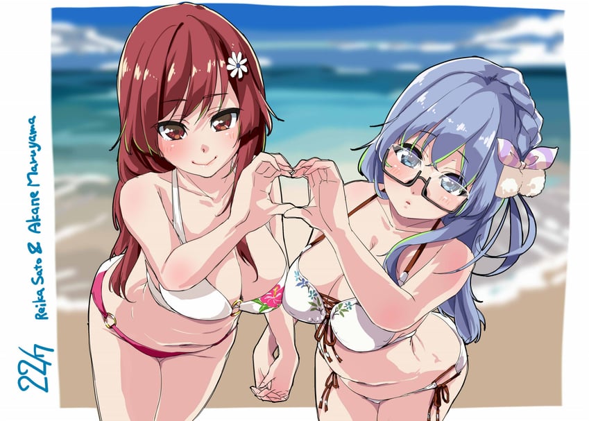 maruyama akane and sato reika (22/7) drawn by kisairo_kaede