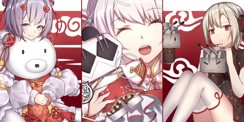 changchun, reshitelny, hibiki, verniy, and kiev (warship girls r) drawn by cartonbox_(zhixiang_zhi)