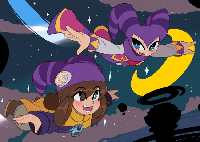 hat kid and nights (a hat in time and 1 more) drawn by captain_kirb