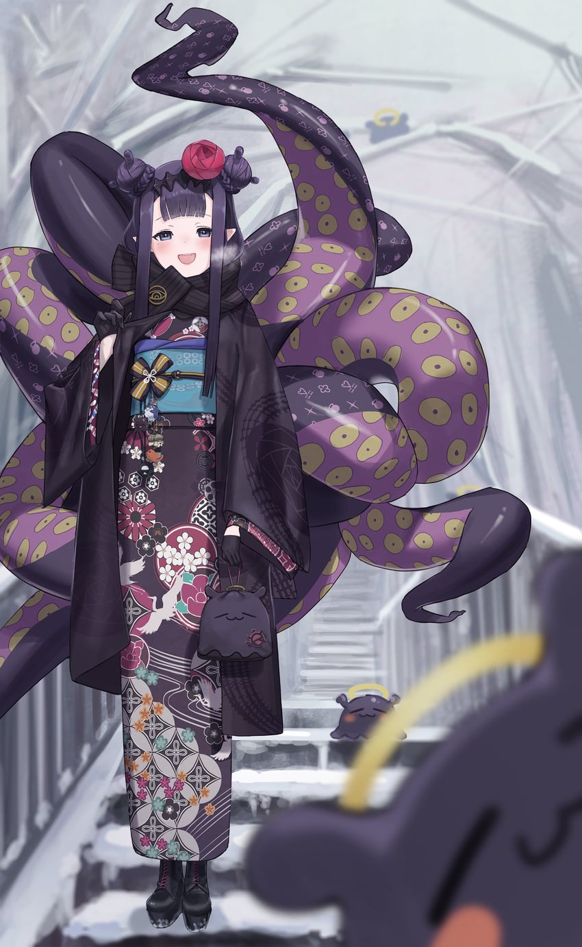 ninomae ina'nis, takodachi, bloop, bubba, death-sensei, and 1 more (hololive and 1 more) drawn by serie_niai