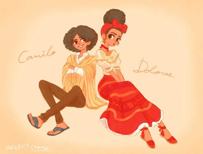 dolores madrigal and camilo madrigal (encanto) drawn by chai_5