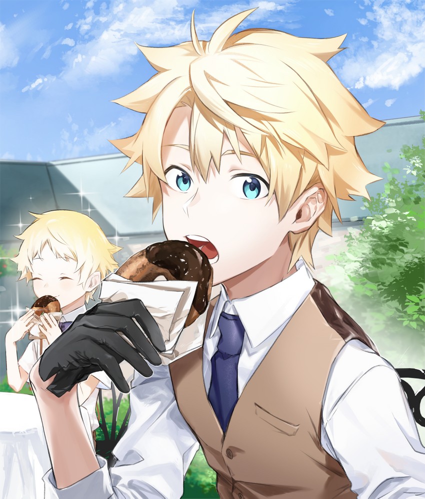 fujimaru ritsuka and voyager (fate and 1 more) drawn by haisato_(ddclown14)