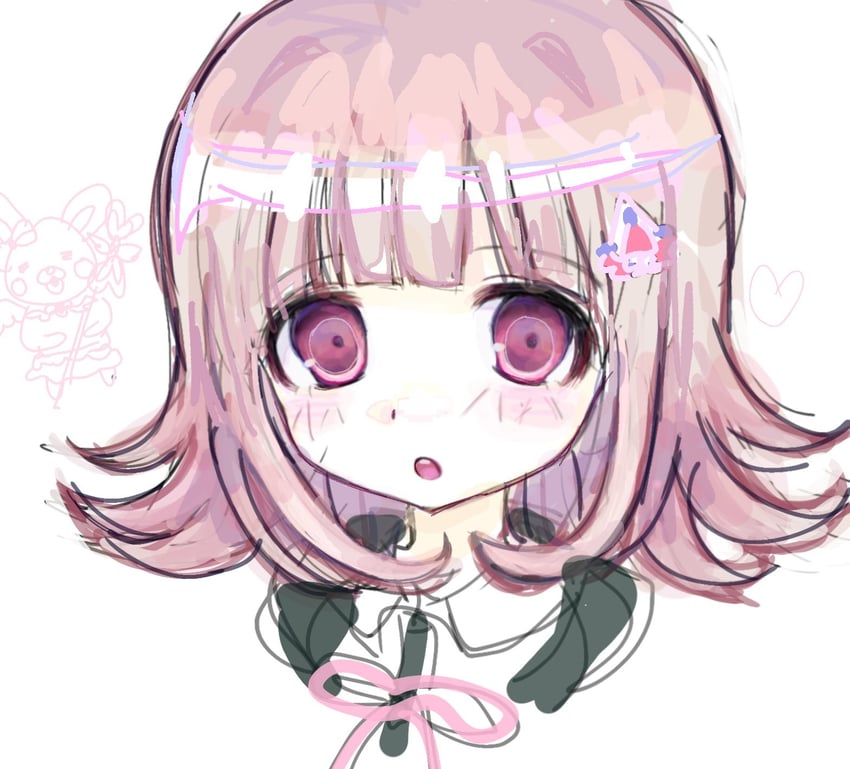 nanami chiaki and usami (danganronpa and 1 more) drawn by 4muusooo