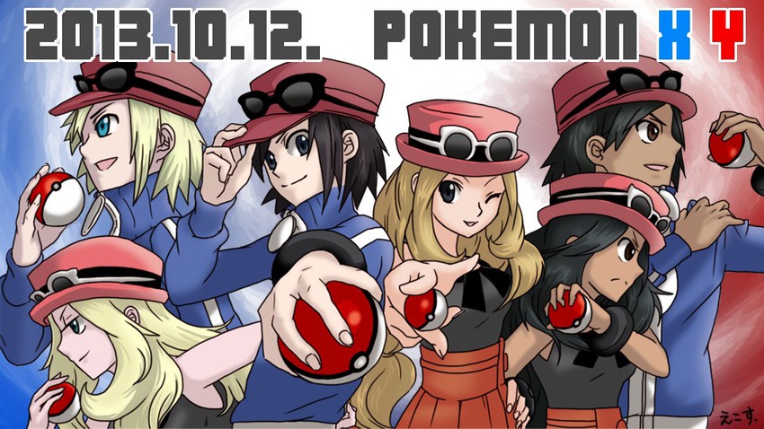 serena and calem (pokemon and 1 more) drawn by ecosu999