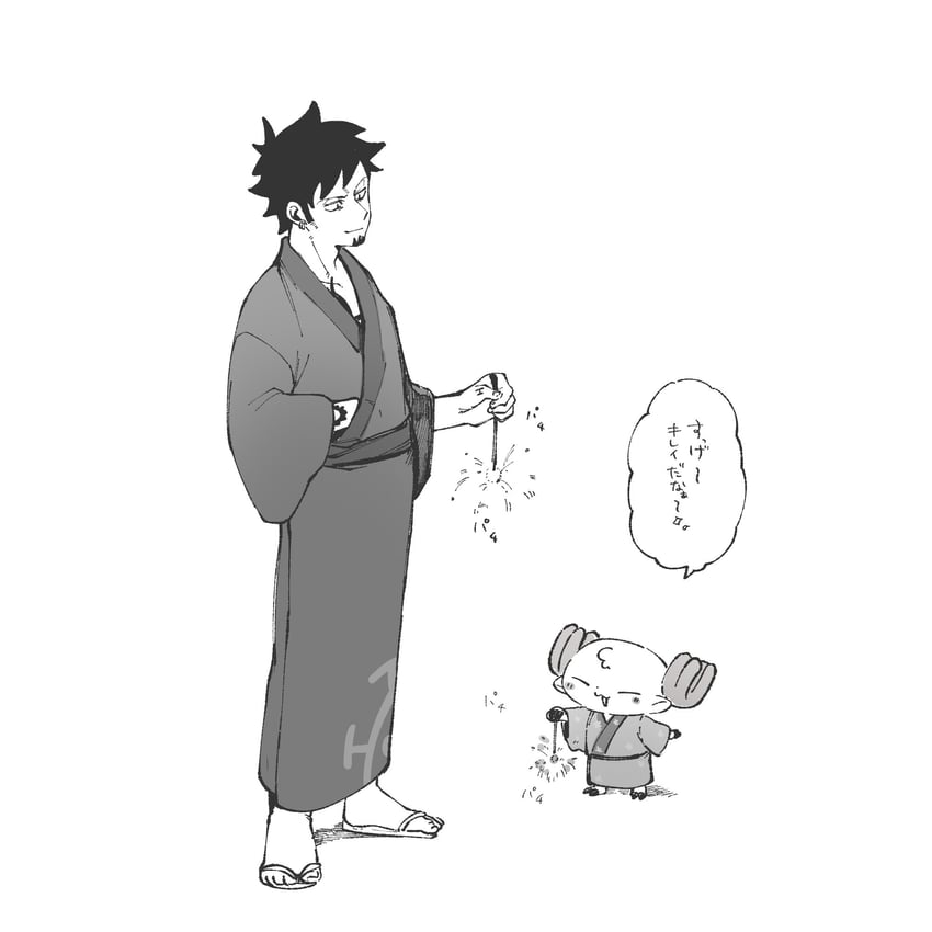 trafalgar law and tony tony chopper (one piece) drawn by karrrrrrrps