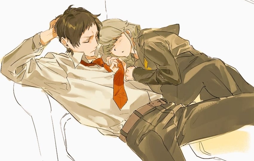 narukami yu and adachi tooru (persona and 1 more) drawn by white-trick