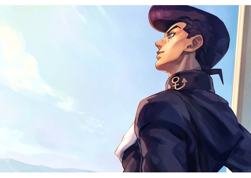 higashikata josuke (jojo no kimyou na bouken and 1 more) drawn by shikabane_(draw_tadao14)