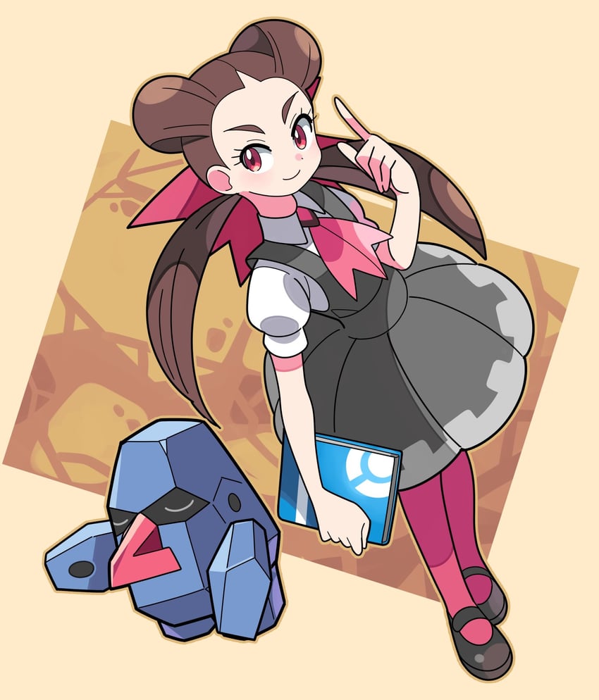 roxanne and nosepass (pokemon and 1 more) drawn by stchame